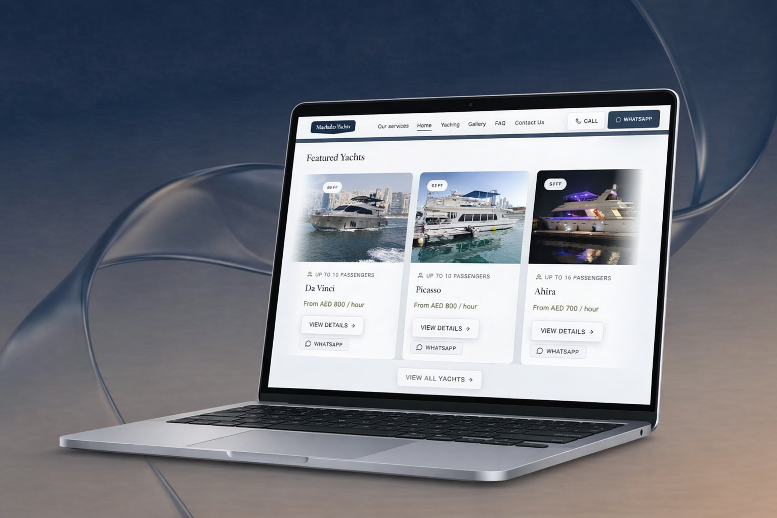 Yacht rental website constraints overview